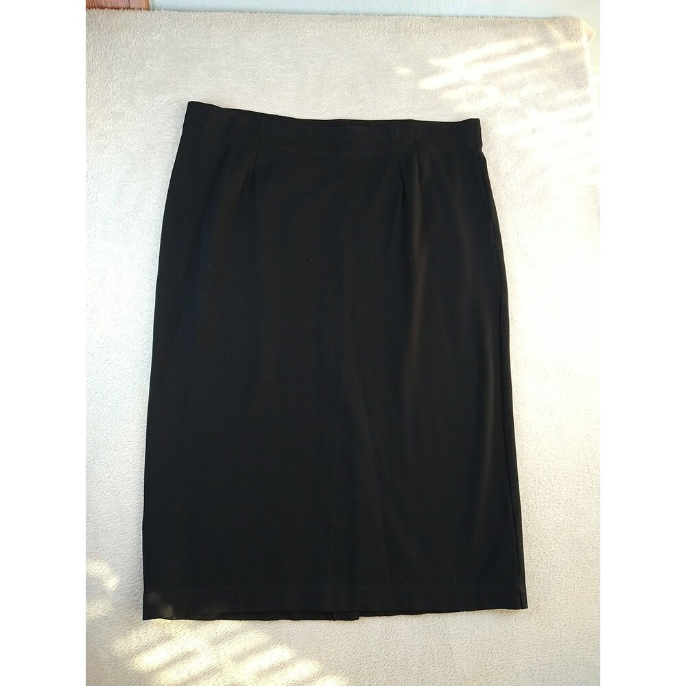 Eileen Fisher Black Pencil Midi Skirt Women's XL Knit Pull on Career System Piec - Picture 2 of 12